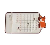 Fdit Calendrier de Bureau en Acrylique, Design Mignon, Texture Givrée, Calendrier Perpétuel Multifonction pour la Décoration de la Maison et du Bureau, 19x12cm (Chienne)