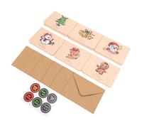 Fdit Cartes de Remerciement de Noël 6 Pièces avec Enveloppes et Autocollants de Scellage, Cartes Vierges de Voeux en Carton pour Anniversaire, Remerciements et Fêtes (Rétro)