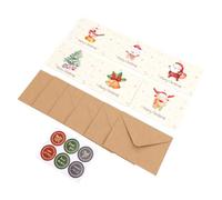 Fdit Cartes de Remerciement de Noël 6 Pièces avec Enveloppes et Autocollants de Scellage, Cartes Vierges de Voeux en Carton pour Anniversaire, Remerciements et Fêtes (Beige)