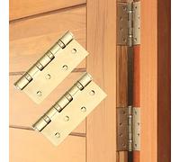 Fdit Charnière de Porte en Acier Inoxydable, Fonctionnement Silencieux et Durable, Idéale pour les Portes Robustes, Finition Dorée, 10,5 X 7,5 Cm - Paquet de 2