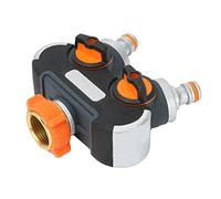Fdit Connecteur de Tuyau à 2 Voies, Répartiteur de Tuyau à 2 Voies, Adaptateur de Robinet à avec Vannes Marche/arrêt Individuelles pour L'irrigation du Jardin, Lavage de