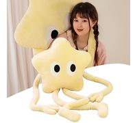 Fdit Coussin en Forme D'étoile à Longues Jambes, Peluche Douce et Rembourrée, avec Bourre en Coton PP, Sûr pour Les Enfants, pour Décoration de Chambre et canapé (étoile Jaune)