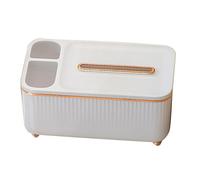 Fdit Couvercle de Boîte à Mouchoirs de Bureau Spacieux, Support Multifonctionnel pour Salon Chambre à Coucher, Organisateur de Télécommande (White)