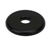 Fdit Couvercle de Tuyau en Plastique à Bride Fendue Murale Auto-adhésive, avec Collier à Clip sur écusson, pour Sol, Plafond, Salle de Bains, Cuisine, Toilettes (BLACK)