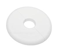 Fdit Couvercle de Tuyau en Plastique à Bride Fendue Murale Auto-adhésive, avec Collier à Clip sur écusson, pour Sol, Plafond, Salle de Bains, Cuisine, Toilettes (WHITE)