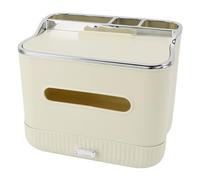 Fdit Couverture de Boîte à Mouchoirs Multifonctionnelle, élégante et Portable pour Une Utilisation de Bureau dans n'importe Quelle Pièce, en PP écologique (Blanc crème)