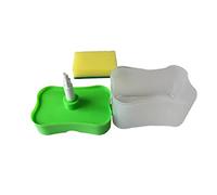 Fdit Distributeur de Savon de Cuisine, Type Presse, Matériau ABS pour Savon à Vaisselle et Accès au Porte-éponge (Green)