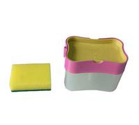 Fdit Distributeur de Savon de Cuisine, Type Presse, Matériau ABS pour Savon à Vaisselle et Accès au Porte-éponge (Pink)
