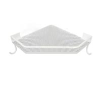Fdit Étagère de Rangement en Acrylique pour Salle de Bain, Organisateur Mural sans Perçage pour Les Petits Espaces, Finition Crème Durable (Triangulaire avec Crochet)