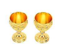 Fdit Gobelets Médiévaux, 2 Pièces Coupes émaillées Dorées avec Ornements de Bijou, pour la Décoration de Table Fantastique (GOLD)