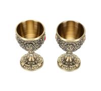Fdit Gobelets Médiévaux, 2 Pièces Coupes émaillées Dorées avec Ornements de Bijou, pour la Décoration de Table Fantastique (Bronze)