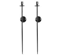 Fdit Grands Bougeoirs Muraux Design Polyvalent pour Salle à Manger Cheminée 25,0 Pouces Bougeoirs en Fer Lot de 2 (Black)