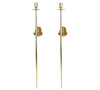 Fdit Grands Bougeoirs Muraux Design Polyvalent pour Salle à Manger Cheminée 25,0 Pouces Bougeoirs en Fer Lot de 2 (Gold)