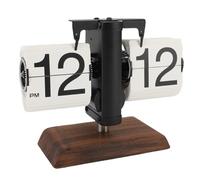 Fdit Horloge de Bureau Rétro Mécanique avec Finition Brillante, pour la Maison, Le Salon, Le Bureau, L'étude, 205x159mm (Page Blanche Cadre Noir)