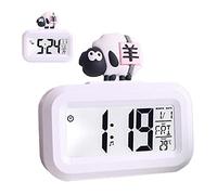 Fdit Horloge électronique Mignonne des Yeux Affichage LED Chambre d'enfants Horloge électronique Intelligente numérique (Mouton Blanc)
