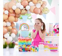 Fdit Kit D de Ballons pour Décoration de Fête, 129 à 187 Ballons en | Latex Naturel, Sûr pour la Fête Prénatale, Décoration de Mariage, Assemblage Facile avec Ruban Inclus