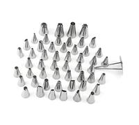 Fdit Kit de 55 Pièces de Douilles à Pâtisserie en Acier Inoxydable, Buses de Décoration de Gâteaux avec 48 Standards, 3 Grandes, 1 Adaptateur, 2 Clous pour Pâtisserie Maison