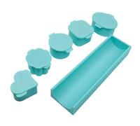 Fdit Kit de Moule pour Biscuits, Emporte-pièces PLA de 5 Formes avec Plateau, pour Pâtisserie de Cake Pops (Vert Menthe)
