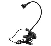 Fdit Lampe de lecture LED avec clip, lampe de cou de cygne USB, lumière de bureau flexible pour ordinateur, livre, bureau, portable et léger (noir)