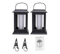 Fdit Lampes Solaires à Flamme Extérieure, Lanternes Vacillantes du Crépuscule à L'aube, Lueur Chaude pour Patio et Jardin, Paquet de 2, IP65 étanche à la Pluie (Lampe à Flamme Solaire 91006D, Paquet