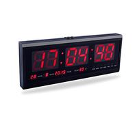 Fdit LED grande horloge numérique avec temps calendrier Date et Température affichage Horloge de bureau pour maison bureau Restaurant aéroport Banque