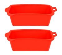 Fdit Lot de 2 Sacs Récupérateurs de Graisse en Silicone Réutilisables pour Barbecue, Poignée Antidérapante, Passe au Lave-Vaisselle, Facile à Nettoyer, Accessoire de Barbecue avec (Rouge)