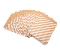 Fdit Lot de 25 Sachets en Papier Kraft, Emballages Pliables pour Snacks, en Papier Kraft Résistant, Parfaits pour les Bonbons, les Noix, les Biscuits, le Pop-corn, les Fêtes (mariage, (rayures
