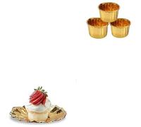 Fdit Lot de 50 Mini Moules à Cupcakes en Aluminium avec Doublure Anti-graisse pour les Mariages, les Fêtes, les Loisirs Créatifs (Couleur assortie)