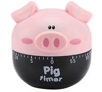Fdit Mignon Dessin Animé Cochon Minuteries Compte À Rebours 60 Minutes Minuteries Mécaniques Cuisine Cuisson Minuterie Horloge pour Poêle Électronique Four Électrique Micro-ondes(Rose)