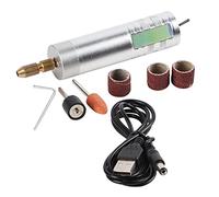 Fdit Mini Perceuse électrique, Outil de Gravure de Meulage de Bricolage, alimenté par USB (Version argent 180, set 1)