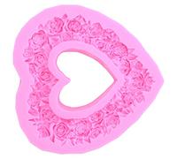 Fdit Moule à Gâteau en Silicone en Forme de Rose, Couronne de Cœur, Moule à Pâtisserie 3D, Outil de Décoration de Gâteau avec Brillant, Démoulage Facile pour Mariage, Fête