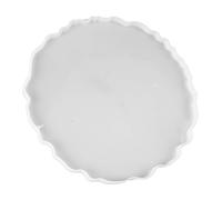Fdit Moule de Plateau de Fruits en Silicone, Moule de Dessous de Verre en Résine Bricolage avec Poignées en Alliage, de Plaque de Mandala Rond (MD3487 Grand rond pour assiette de fruits)