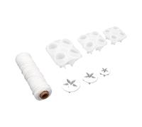 Fdit Moule en Silicone 3D en Forme de Fraise avec Corde en Coton -feuille 3 Pièces