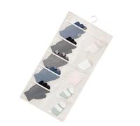 Fdit Organisateur Suspendu de Chaussettes, Sac de Rangement étanche en Tissu Oxford Double Face pour Usage en Dortoir (15 Poches Beige)