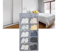Fdit Organisateur Suspendu de Chaussettes, Sac de Rangement étanche en Tissu Oxford Double Face pour Usage en Dortoir (15 Poches Gris)