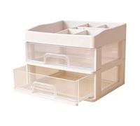 Fdit Organiseur de Bureau à étages Multiples avec Tiroir, étanche à la Poussière et Gain de Place, pour Papeterie, Cosmétiques et Petits Objets (2# boîte de rangement à trois couches blanc)