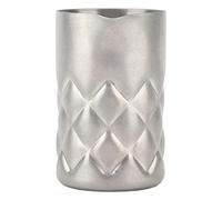 Fdit Outil de Barre de Shaker de Bécher en Verre de Mélange de Cocktail D'acier Inoxydable 60ml avec la Finition Satinée Antirouille pour le Bar à la Maison Professionnel de Barman (d'argent)