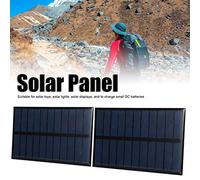 Fdit Panneau Solaire en Polysilicium, 2 Pièces, Mini Chargeur de Batterie Solaire Haute efficacité 1.6W pour Projets de Bricolage, Portable 5.5V