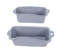 Fdit Paquet de 2 Casseroles D'égouttement en Silicone Plateaux à Graisse de Barbecue Réutilisables Récupérateur D'huile Lavable au Lave-Vaisselle avec Poignée Antidérapante Intérieure (Grey)