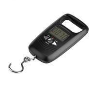 Fdit Pèse-bagage Numérique - Balance électronique à Crochet - Dispositif de Pesage Portable - Capacité de 50 Kg - Écran LCD rétroéclairé - Fonction Tare - Arrêt Automatique - Idéal (BLACK)