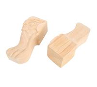 Fdit Pieds de Table Sculptés en Bois élégant, 2 Pièces, pour Meubles de Maison élégants, canapé, Table à thé, Meuble TV, Bois D'hévéa, 15x6 Cm