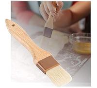 Fdit Pinceau à Pâtisserie en Laine, Brosse à Huile de Cuisine, Brosse à Badigeonner, de Cuisson avec Poils en Laine Naturelle, Manche en Bois et Trou pour la Cuisson des (Comme montré)