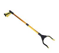 Fdit Pinces à Déchets Longues Pliantes Multifonctions, Ramasseur de 80 Cm en Alliage D'aluminium avec Tête Rotative à 90 °, Poignée Antidérapante en Caoutchouc pour le (tube doré avec poignée jaune)