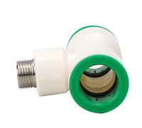 Fdit Raccord en T pour Tuyau en Plastique PPR, 25mm vers Filetage Mâle G1/2, Connecteur à Insertion Rapide pour Eau Chaude et Froide des Systèmes de Boisson Pure
