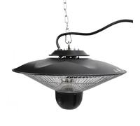 Fdit Radiateur Suspendu en Fibre de Carbone 1500W IP44, Chauffage électrique Rapide 3s avec Télécommande, pour Patio Garage Balcon Intérieur Extérieur (Prise UE 220V)
