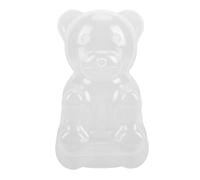 Fdit Récipient à Bonbons en Forme D'ours Transparent, Grand Pot en Plastique en Forme D'ours 11,81x7,40x5,71in avec Distributeur Rechargeable pour Cadeaux D'anniversaire, Fêtes