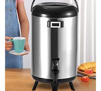 Fdit Récipient de Baril D'isolation D'acier Inoxydable pour le café de thé de Lait D'eau Chaude 12L avec le Thermomètre D'affichage à Cristaux Liquides et le Trépied Pliable (12L)