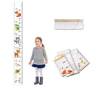 Fdit Règle de Croissance Murale en Toile et Bois, Autocollant avec Ruban Amovible pour Décoration de Chambre D'enfants, Guide de Mesure du Tableau de Hauteur de Croissance de bébé (Couleur assortie)