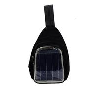 Fdit Sac à Dos à Panneau Solaire Monocristallin 20 W, Sac à Dos Noir avec Chargeur Solaire avec Port USB pour Adultes, Voyage en Plein Air, Randonnée, Camping