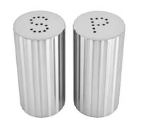 Fdit Salières et Poivrières en Acier Inoxydable 304, Lot de 2 avec Fond Antidérapant pour Barbecue Extérieur Pique-nique Camping (SILVER)